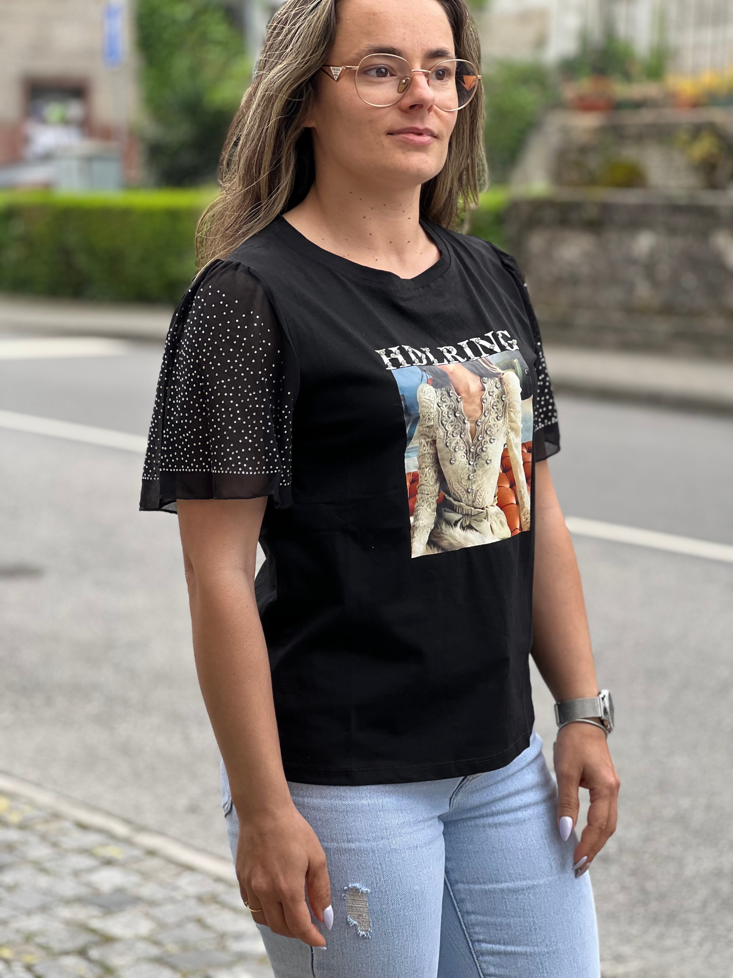 T-shirt brilho